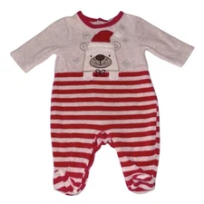 Vintage Zip Zap Infant Christmas Polar Bear Footed Romper - Size 1M