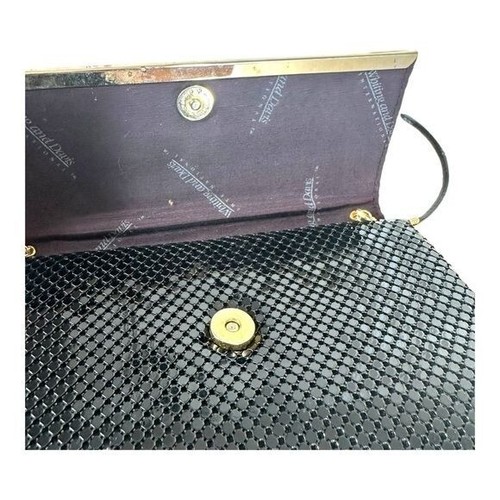 Borsa a tracolla Whiting & Davis maglia nera vintage anni 90 vintage sera formale Gatsby - Foto 9 di 16
