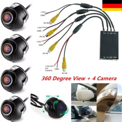 360 °Auto Grad Parking HD Panorama Nahtlose 4 Kamera Parkplatz Monitor System~