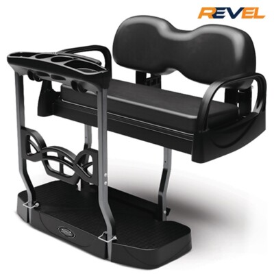 DoubleTake Max 5+ Rear Seat Kit w Black Cushions, 17-Up Yamaha Drive2 Golf Carts