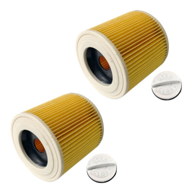 2x Rund-Filter Patrone + Kappe für Kärcher WD 3 Premium Car Kit WD 3 P Workshop