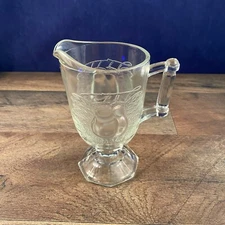 Jeannette Glass Pear Design Footed Creamer 4.5"L x 3"W x 5.5"H