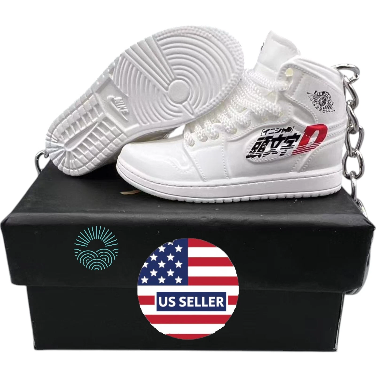 Porte clés Chaussures Mini Jordan / AJ Sneaker Initial D   Mini 3D Shoe Keyring Sneaker