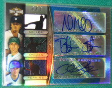 2007 Triple Threads Relic Combo Autograph Andrew Miller Stokes Glen Perkins #2/3