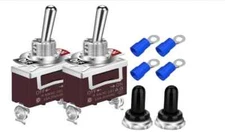 DaierTek SPST Waterproof Toggle Switch 12V DC 30A 125VAC 20A Marine Heavy Duty 2