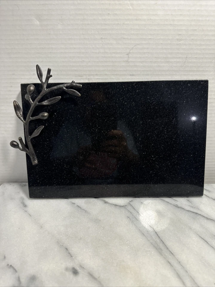 Bandeja para servir tabla de charcutería queso granito negro rama de olivo Michael Aram Ex Foto 4 de 4