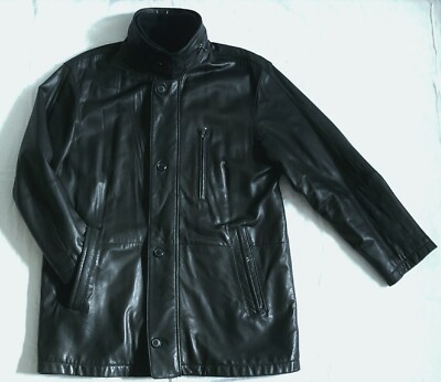 Christian Berg Lederjacke schwarz 52 mit herausnehmbarem Futter  - Main Image