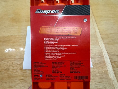 Snap-on Tools USA NEW ORANGE 3/8" Drive Extension & Ratchet Organizer KAEXT38OR - Foto 7 di 7