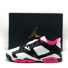 NEW BIG KIDS NIKE AIR JORDAN 6 RETRO LOW GS BLACK/FIRECE PINK 768878 061