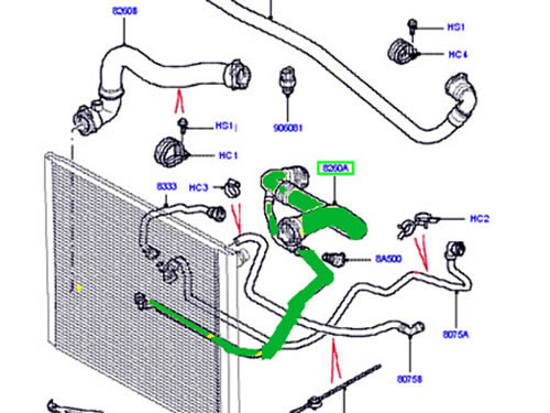 LAND ROVER UPPER RADIATOR HOSE RANGE ROVER 03 - 05 NEW PCH001110 - Picture 5 of 5