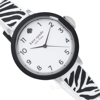 Kate Spade New York Womens Park Row Watch, White Dial, Zebra 