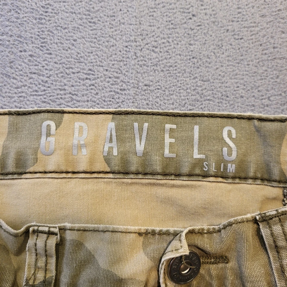 Pantalones de mezclilla Bullhead para hombre 32x28 camuflados grava ajustados pierna recta grunge urbanos Y2K Foto 3 de 4