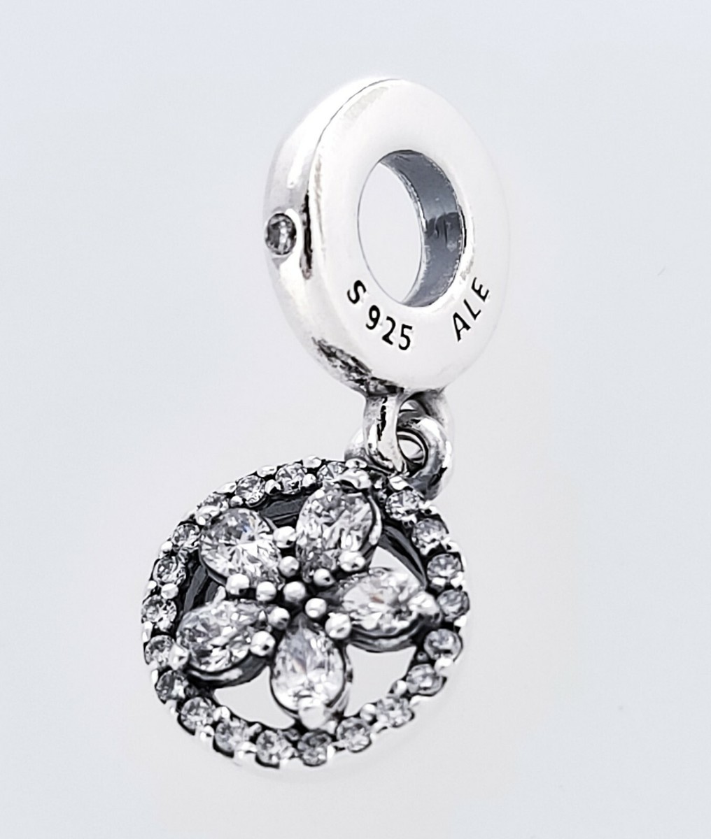 100% Authentic PANDORA 925 Sparkling Snowflake Circle Charm Pendant  799222C01