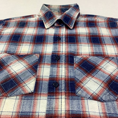 Camisa de Franela Wrangler De Colección Para Hombres Mediana Bolsillos a Cuadros Abotonada Hecha en EE. UU. M - Imagen 4 de 8