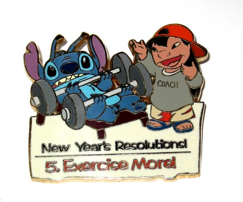 LE 100 Disney Auction Pin Lilo & Stitch ✿ New Year Resolution Exercise More RARE - Picture 3 of 9