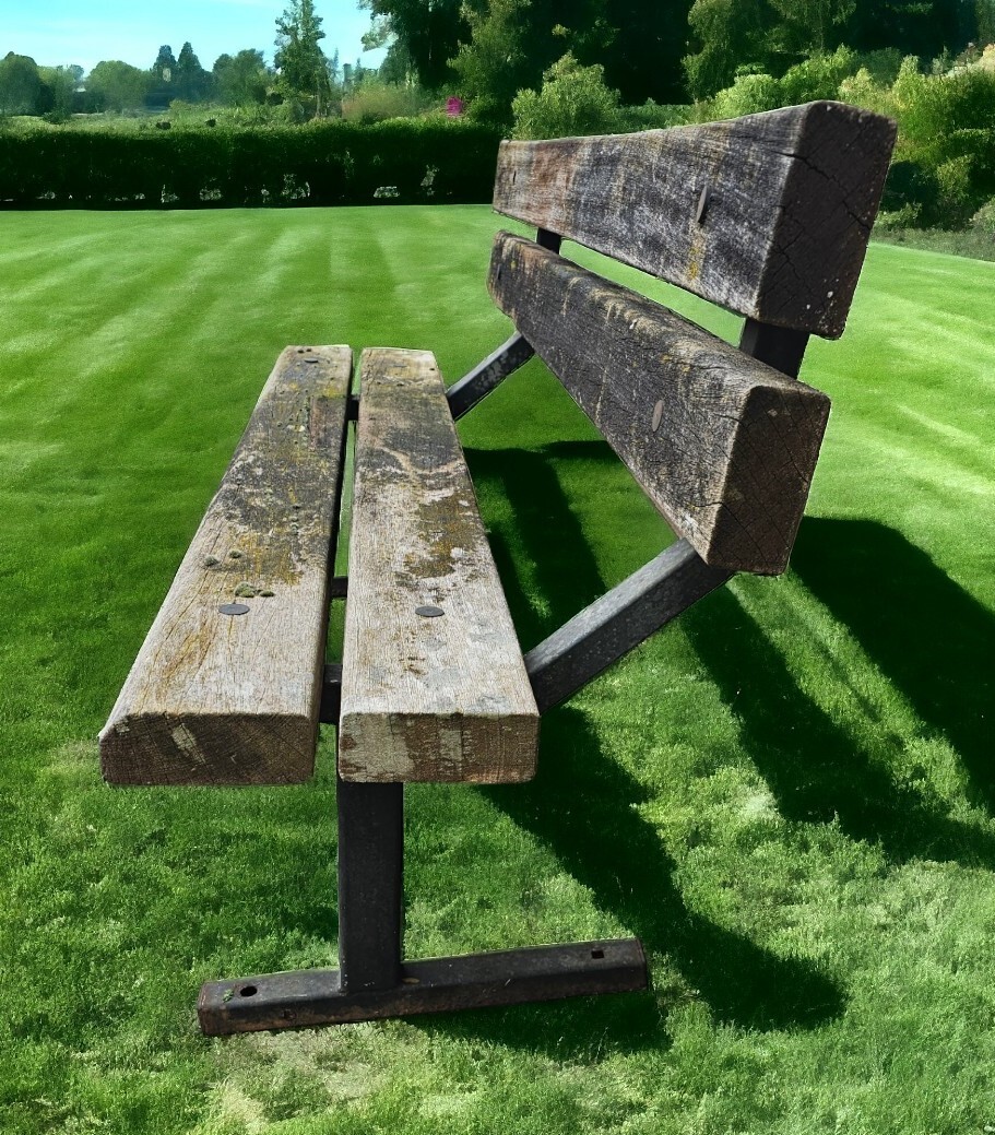 Heavy Wood & Metal Garden Bench eBay