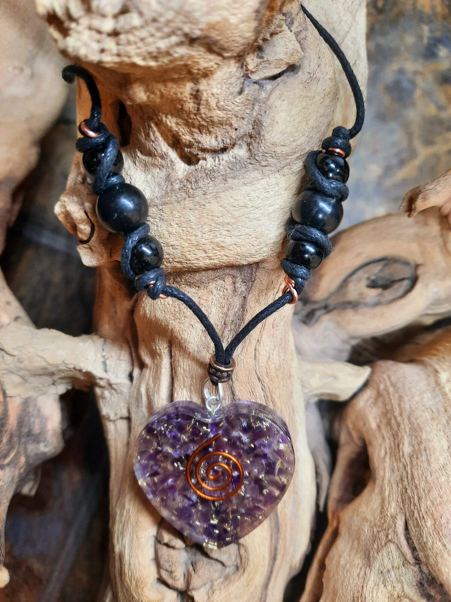 Amethyst and black store tourmaline necklace
