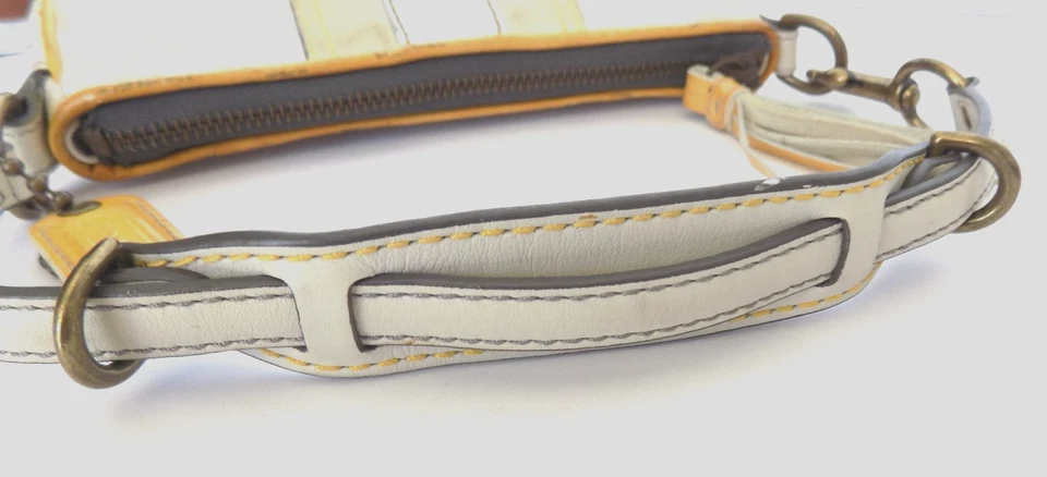 vintage y2k COACH metallic Silver Monogram Baguette purse Demi Bag yellow 2182 - Image 3 of 4