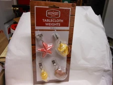 Midwest Grill "Seashell Tablecloth Clip on Weights" Set of 4 NEW
