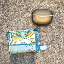Bose Ultra Open Earbuds color Driftwood Sand w/ Case  Handmade Carry Pouch
