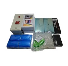 Tattoo Equipment Lot   Pen Machine, 49 Cartridges, Ink Cups, Bags, Stencil