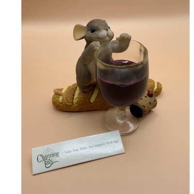 Fitz & Floyd Charming Tails Like Fine Wine You Improve With Age Mouse Decor