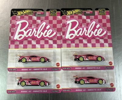 HOT WHEELS 2025 PREMIUM POP CULTURE BARBIE 65th CORVETTE C8.R ( LOT OF 4 )