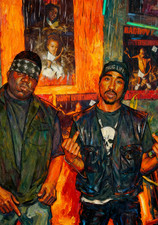 2Pac & Biggie Tupac Shakur Notorious B.I.G. Art Card Print Artist Signed 2/30