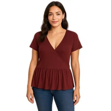 Adore me PEPLUM RIBBED top 0X