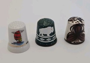 Lot Of 3 Vintage Thimbles Travel Destination Landmarks Locale