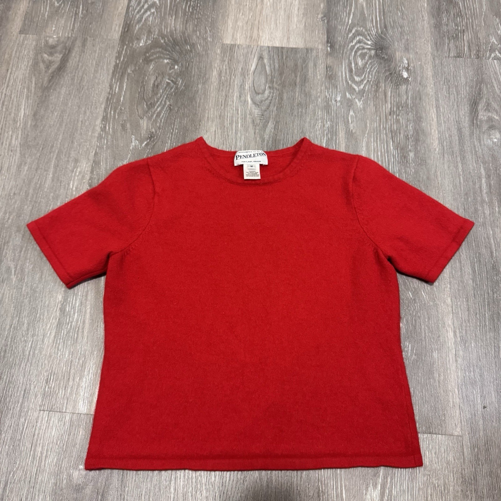 Pendleton Size Medium Red Short Sleeve Merino & C… - image 1
