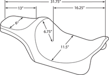 DRAG SPECIALTIES SEATS Predator III Fits Seat - Double Diamond - Black Stitched