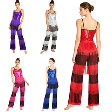 Women Jumpsuit Festival Rompers Spaghetti Bodysuit Rave Party Zipper Costume