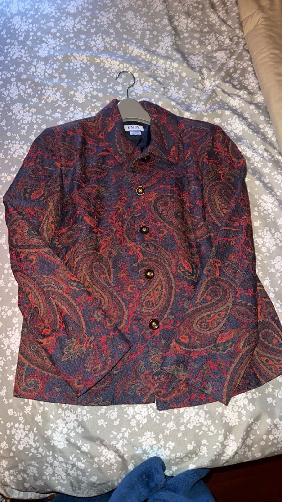 BFA Classics Paisley Button Front Collared Jacket… - image 1