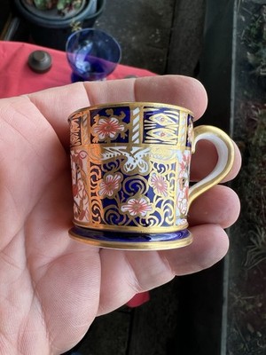 Royal Crown Derby Miniatur Krug ? Kaffeedose? 
