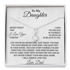 To My Daughter Necklace, Daughter Father Necklace, Daughter Gift From Dad