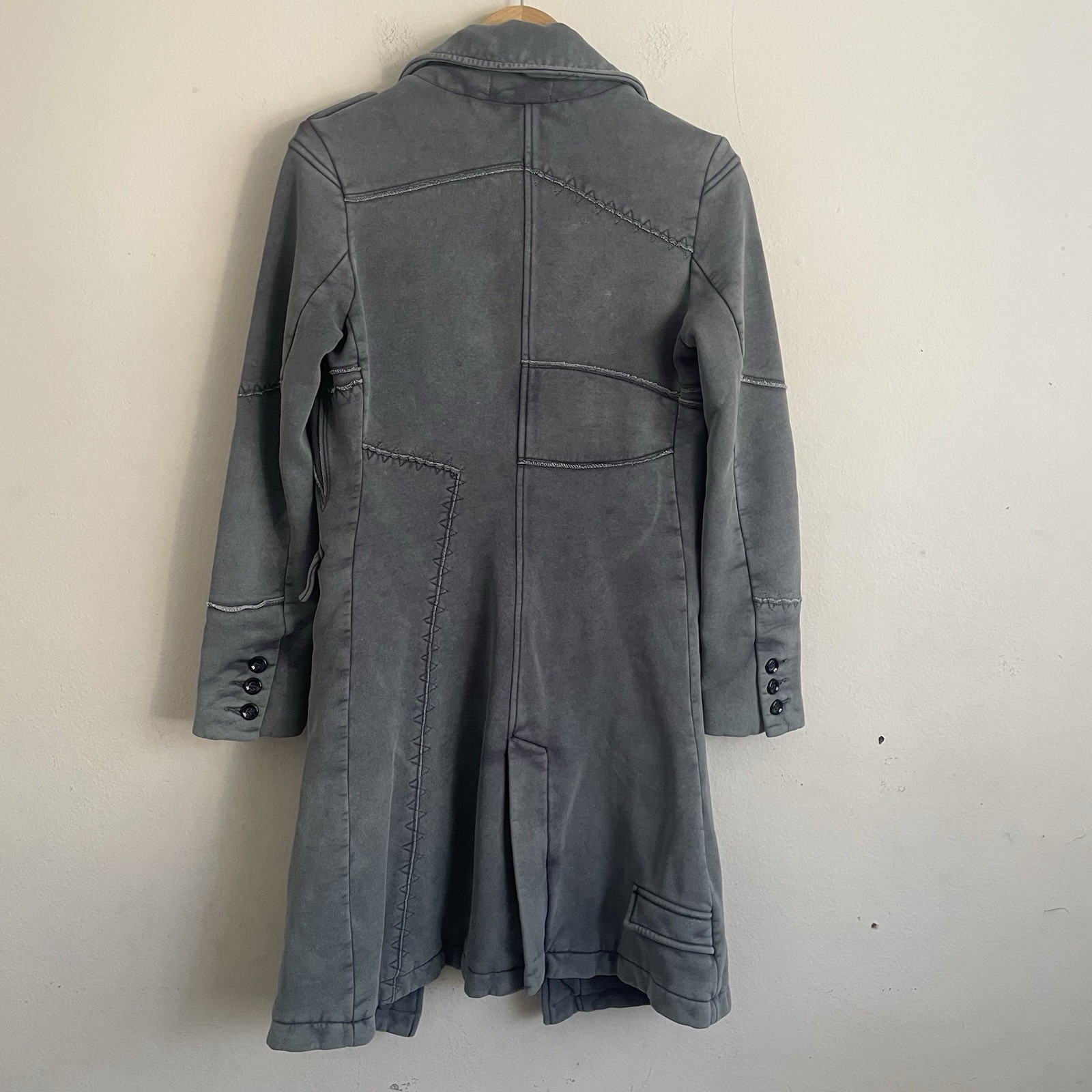 Rerock Nice Two-Tone Distressed Patchwork Coat Ja… - image 2