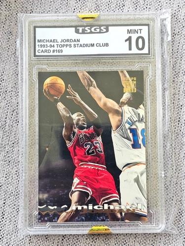 MICHAEL JORDAN 1993-94 TOPPS STADIUM CLUB BASKETBALL CARD #169 GRADED MINT 10