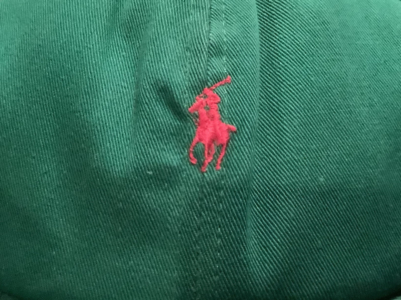 Polo Ralph Lauren Cappello Verde Berretto Baseball Cinghia Regolabile Rosso Pony Logo Vintage