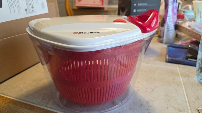Mueller Lexan large Salad Spinner "Pull To Spin" Austria