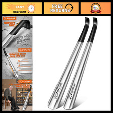 Long Handle Shoe Horn for Seniors - 16.5" Metal Boot Spoon, Comfort Grip, No Ben