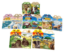 LOT OF 6 ANIMAL KINGDOM HAPPY MEAL BOXES - 1995  1998 - NEW NEVER USED