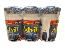 3-Advil Pain Reliever and Fever Reducer 200mg Easy Open Cap - 200 ct EXP 6/2026