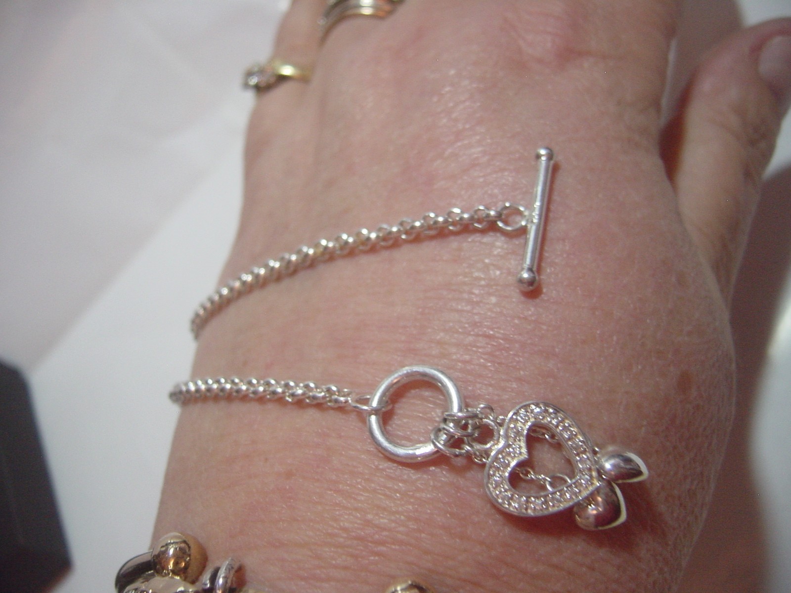 superb Solid sterling silver bracelet-toggle clas… - image 10