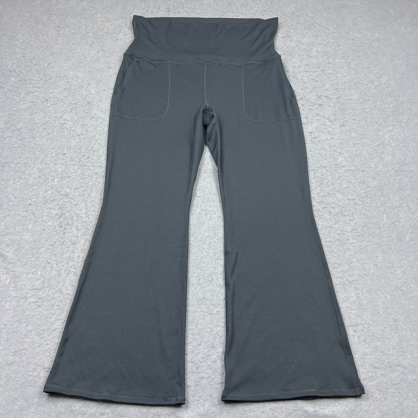 Halara Flare Leggings Womens 3X Gray Stretch Flex High Waisted Pocket Yoga Pants
