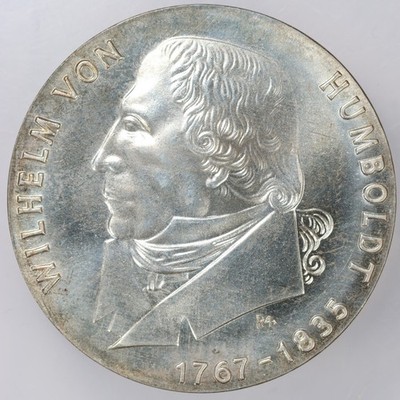 1967 Germany Democratic Republic Wilhelm Von Humboldt Silver 20 Marks