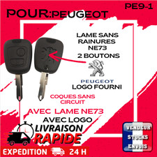 Coque Clé Télécommande Peugeot 206, 206 CC, 206+ – Boîtier 2 Boutons