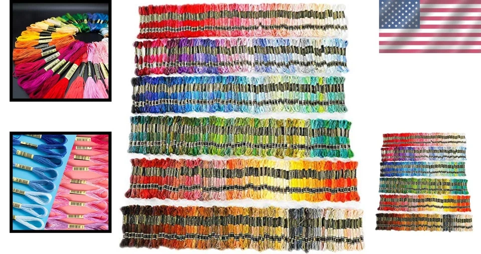 447-Piece Rainbow Embroidery Floss Set - 100% Cotton Craft Yarn Threads - Image 2 of 4