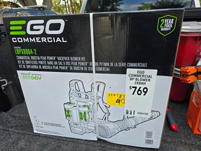 Ego Commer Backpack Blower Kit 800 Cfm W TWO 6Ah Batt, 560W dual Chger Warranty