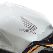 Adesivi 3D coppia di stemmi moto logo Honda ali cromate compatibili con Honda